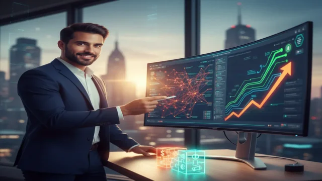 Optimización de Espacios CPA en gráficos de crecimiento y profesional de marketing.