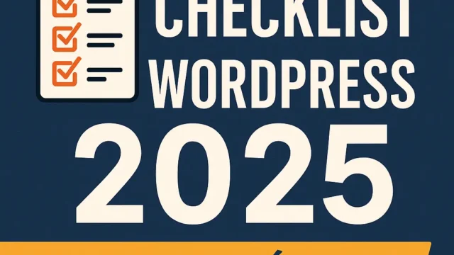 Banner con checklist de optimización web para WordPress 2025